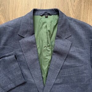 Bonobos Blue Guabello Linen Blazer Standard Fit Sport Coat Mens 44S